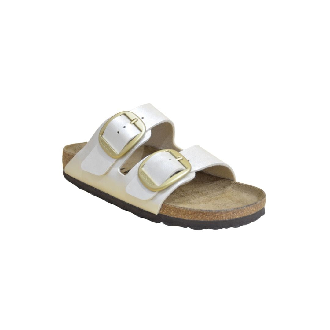 ARIZONA BIG BUCKLE PEARL WHITE BIRKO FLOR CALZATA STRETTA