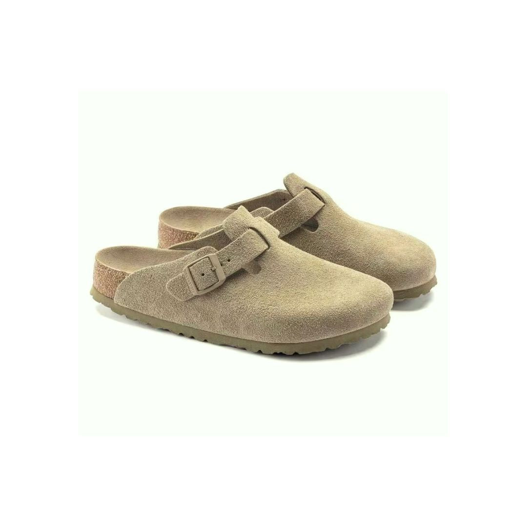 BOSTON FADED KHAKI SUEDE CALZATA STRETTA