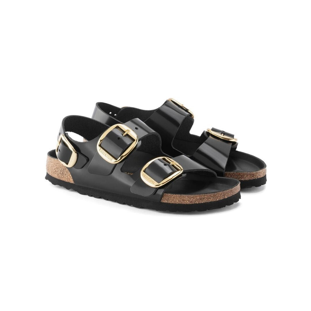 MILANO BIG BUCKLE HIGH SHINE BLACK CALZATA STRETTA