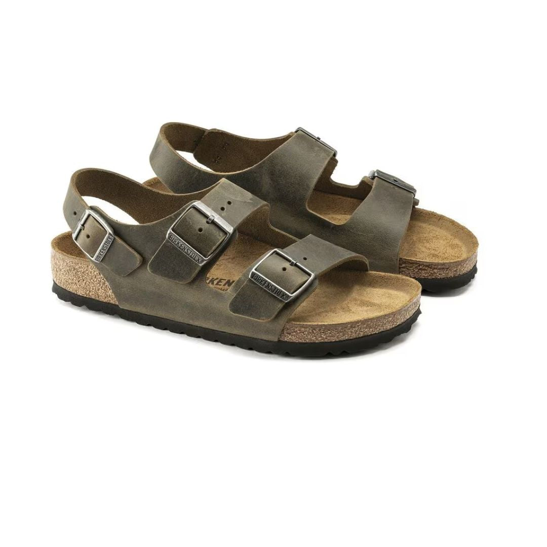 MILANO FADED KHAKI PELLE OLIATA CALZATA STRETTA