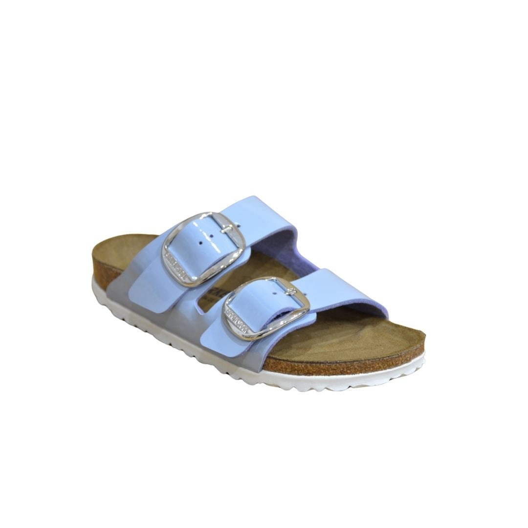 ARIZONA BIG BUCKLE PATENT DOVE BLUE BIRKO FLOR CALZATA STRETTA