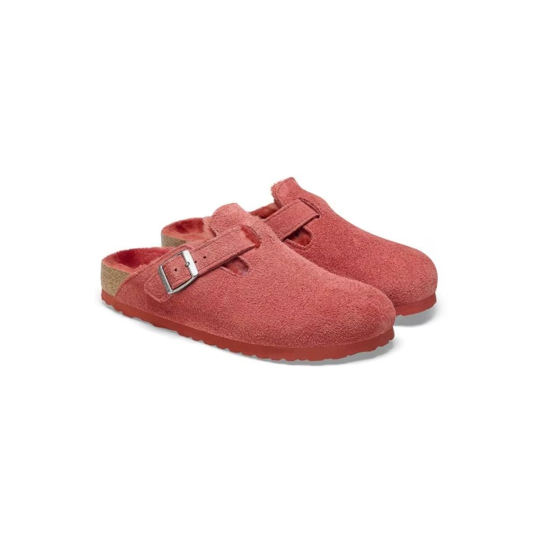 BOSTON SIENNA RED SHEARLING CALZATA STRETTA