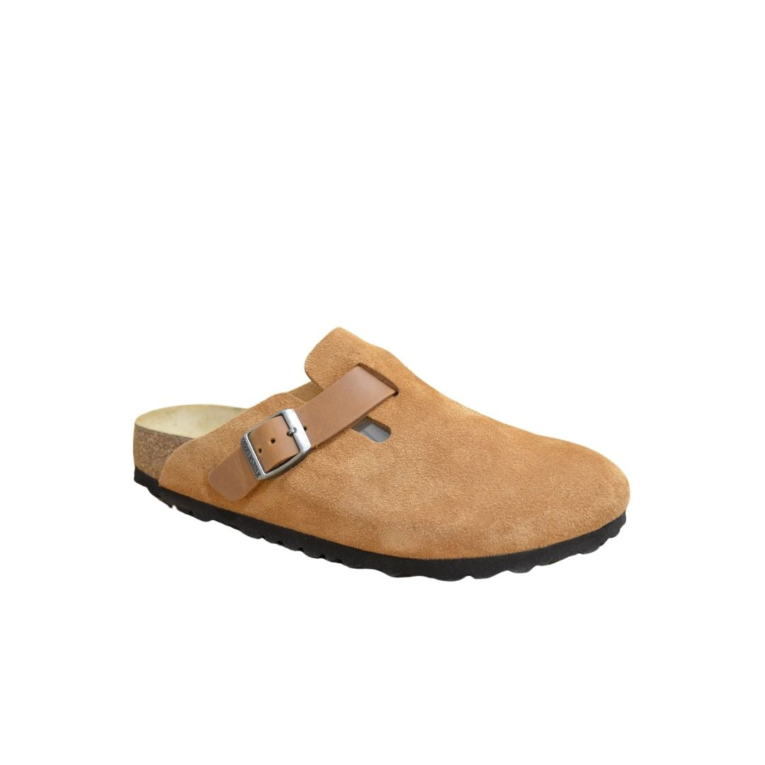 BOSTON COGNAC SUEDE MIX CALZATA STRETTA