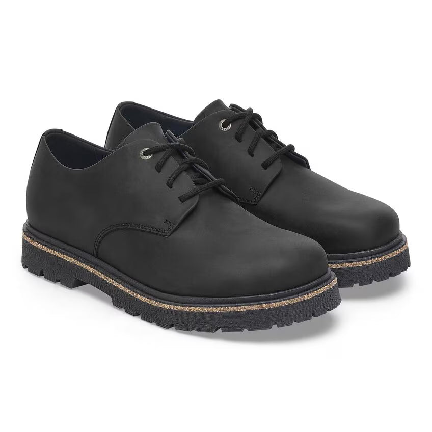 HIGHWOOD LACE LOW BLACK PELLE OLIATA CALZATA STRETTA