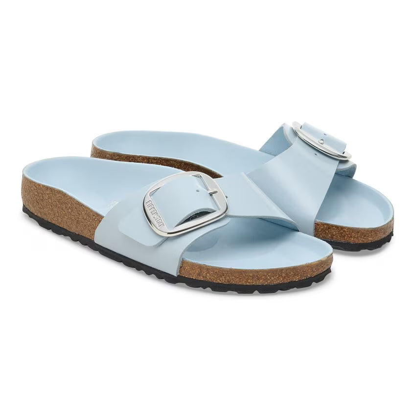 MADRID BIG BUCKLE HIGH SHINE SURF GREEN CALZATA STRETTA