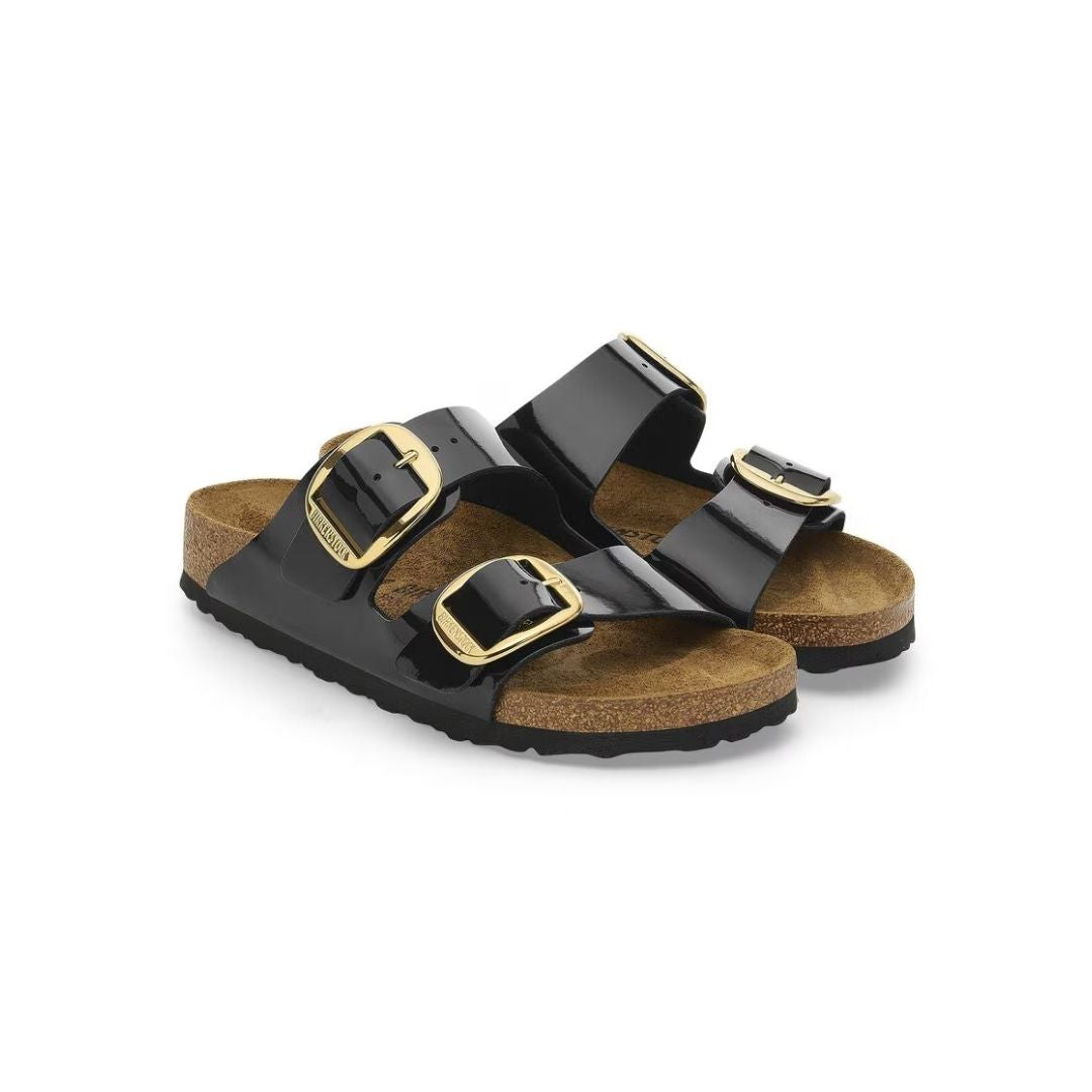 ARIZONA BIG BUCKLE PATENT BLACK/ GOLD BIRKO FLOR CALZATA STRETTA 1027918