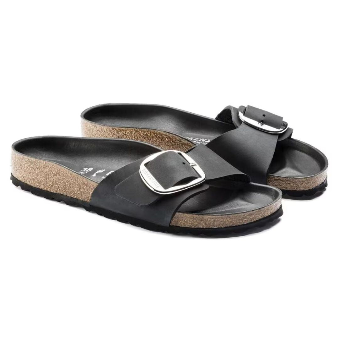 MADRID BIG BUCKLE BLACK PELLE CALZATA STRETTA
